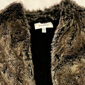 Sebby Faux Fur Vest in Brown and Black